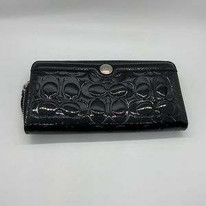 Black patent leather wallet